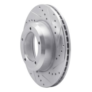 Land Rover Range Rover Brake Rotor (1) - Front Right - R1 Concepts - Drilled & Slotted - Silver - `90-`16